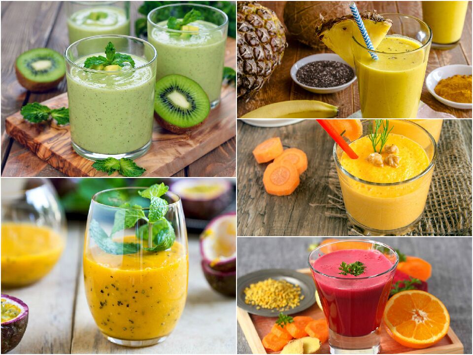 Fruit and vegetable smoothies in the 7 day detox diet